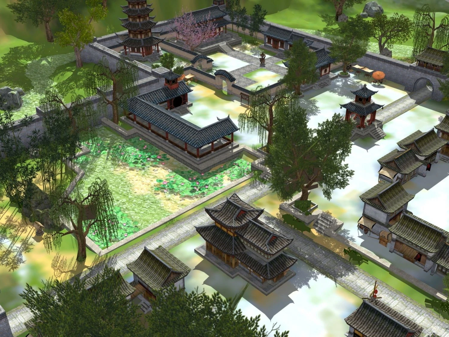 ancient chinese building 3D Model .c4d .max .obj .3ds .fbx .stl .blend
