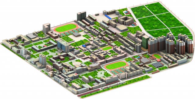 real city 3D मॉडल .c4d .max .obj .3ds .fbx .stl .blend 