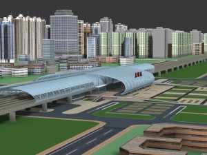 railway station 3D Model