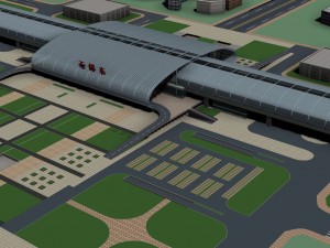 railway station 3D Model