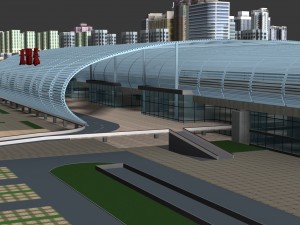 railway station 3D Model