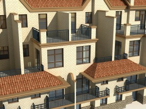 townhouses 3D 모델