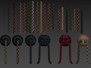 braided hair 3D 모델