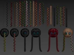 cabelo tran&ccedil;ado Modelo 3D