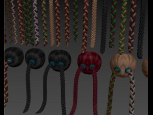 braided hair Modelo 3D