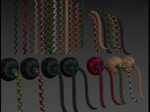 braided hair 3D Model