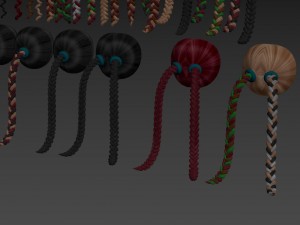 braided hair Modelo 3D