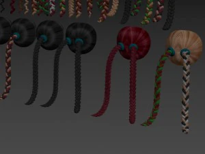 braided hair 3D Model