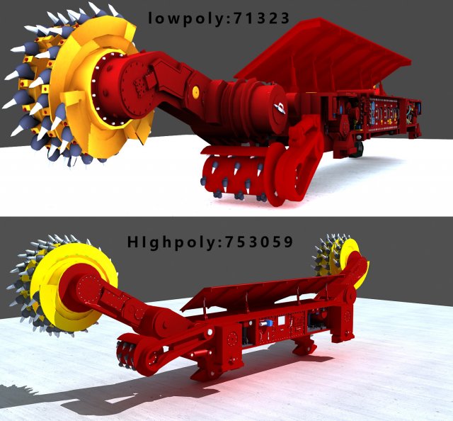 coal mining machine 3D Model .c4d .max .obj .3ds .fbx .stl .blend 