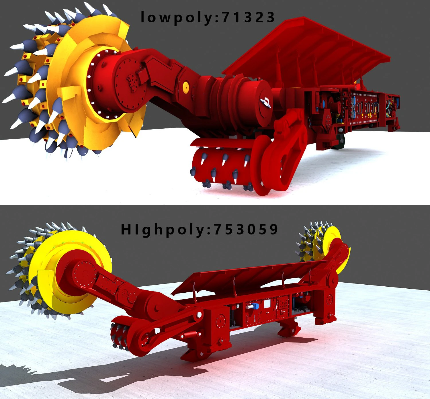 coal mining machine 3D Model .c4d .max .obj .3ds .fbx .stl .blend 