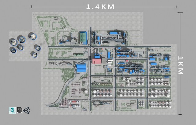refinery Modello 3D .c4d .max .obj .3ds .fbx .stl .blend 