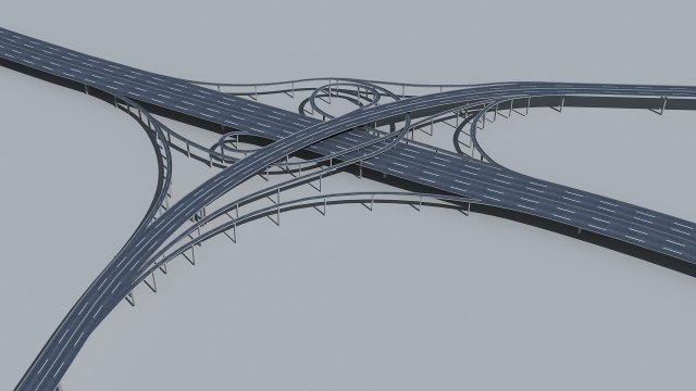 highway viaduct 3D-Modell .c4d .max .obj .3ds .fbx .stl .blend 