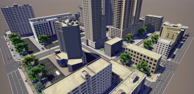 city block 3Dモデル .c4d .max .obj .3ds .fbx .stl .blend 
