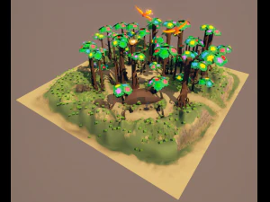 fantasy phoenix forest 3D Model