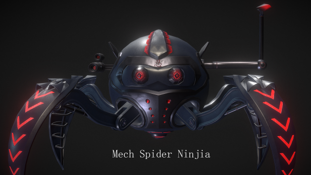 mech-spider-ninjia 3D Model .c4d .max .obj .3ds .fbx .stl .blend 