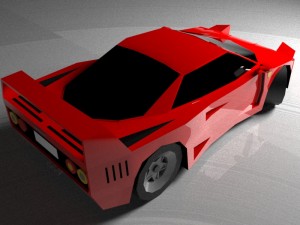 ferrari f-40 1986 lowpoly Modelo 3D