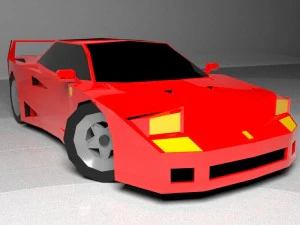ferrari f40 1986 baixo poli Modelo 3D