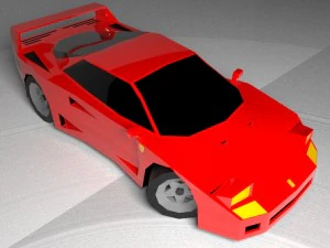 ferrari f40 1986 baixo poli Modelo 3D