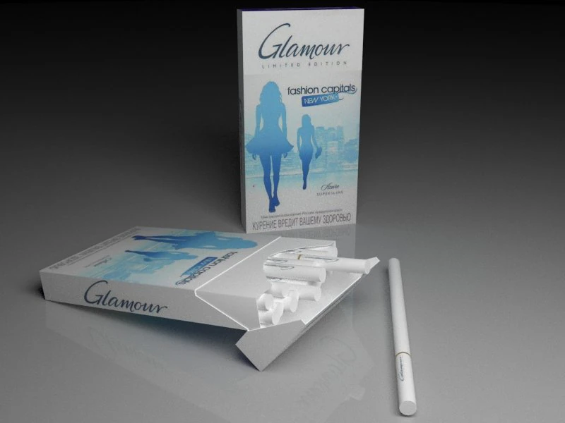 glamour blue cigarettes 3D Model .c4d .max .obj .3ds .fbx .stl .blend 