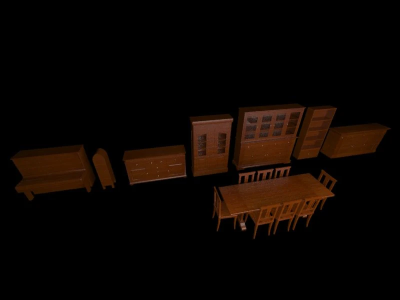 poor art furniture set 3D Model .c4d .max .obj .3ds .fbx .stl .blend 