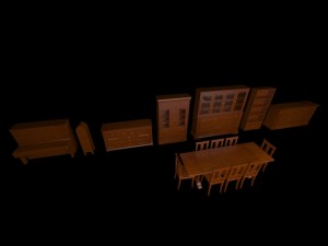 poor art furniture set 3D 모델