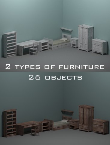 room furniture Modelo 3D .c4d .max .obj .3ds .fbx .stl .blend 