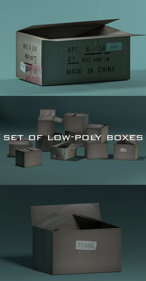 packaging box 3D Model .c4d .max .obj .3ds .fbx .stl .blend 