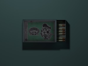 match box with match sticks 3D Model