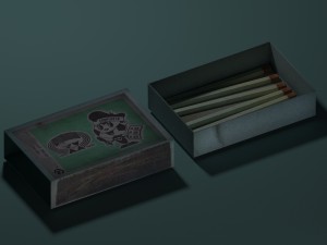 match box with match sticks 3D Model