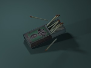 match box with match sticks 3D Model