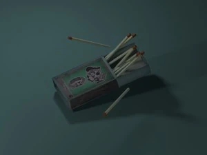 match box with match sticks 3D Model