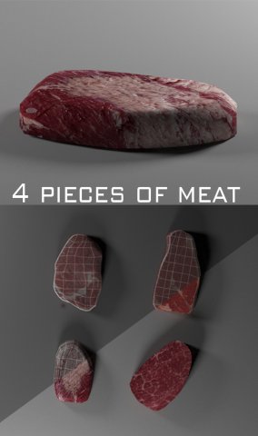 meat 3D 모델 .c4d .max .obj .3ds .fbx .stl .blend 