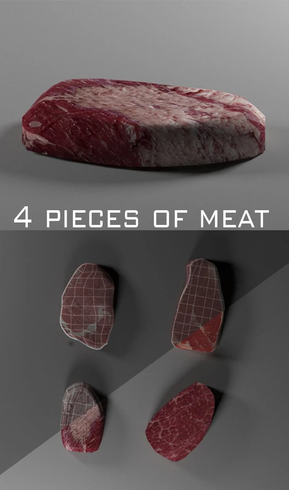 carne Modelo 3D .c4d .max .obj .3ds .fbx .stl .blend