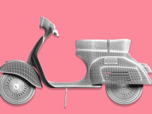 scooter vespa sprint 1966 3D Модель