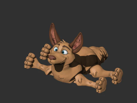 Flexible dog PRINT-IN-PLACE 3D Print Model
