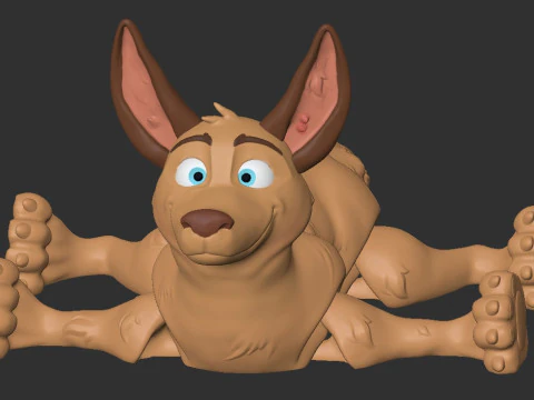 Flexible dog PRINT-IN-PLACE 3D Print Model