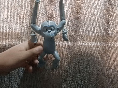 Climbing monkey for 3D printing - Dynamic rope figure 3D Print Model