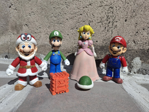 Flexi Mario Luigi Pack Articulated Retro Game Characters 3D Print STL Model Cetak 3D