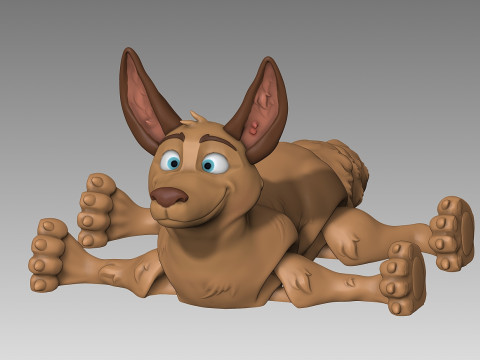 CARTOON PUPPY PRINT-IN-PLACE Modello di stampa 3D