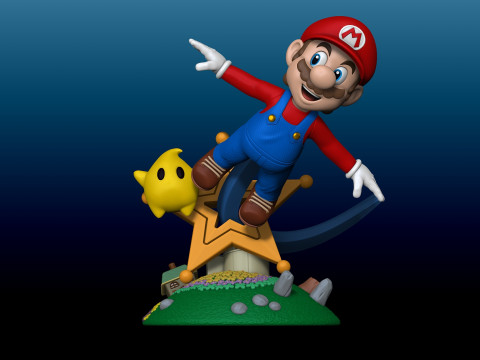 Figura din&aacute;mica inspirada en el espacio del h&eacute;roe fontanero gal&aacute;ctico MARIO GALAXY Modelo de impresión 3D