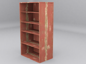 low poly old cupboard 3D 模型