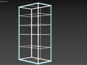 низькому полі стара шафа 3D Модель