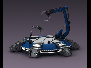 hi-tech future pit robot robot arm science fiction future lab Model 3D