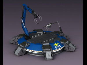 hi-tech future pit robot robot arm science fiction future lab Model 3D