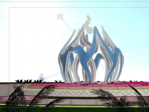 Skulptur Modell Quadrat Gebäude Abnormität Szene Landschaft 3D Modell