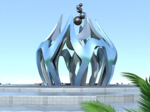 sculpture model square building abnormity scene landscape 3D 모델