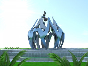 sculpture model square building abnormity scene landscape 3D 모델