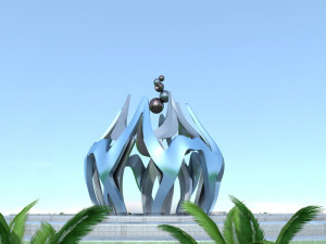 sculpture model square building abnormity scene landscape 3D 모델