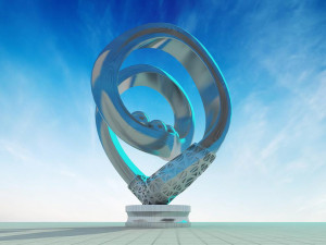square sculpture life culture urban landmarks gestating life 3D Model