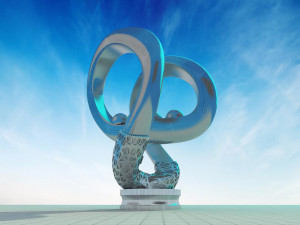 square sculpture life culture urban landmarks gestating life 3D Model